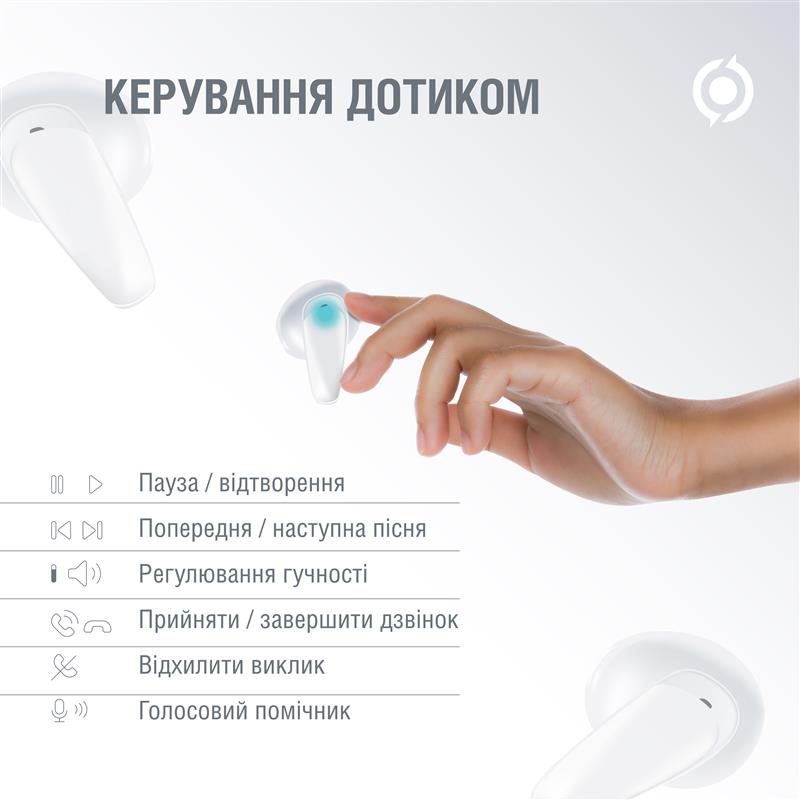 Bluetooth-гарнiтура Piko TWS-MiniJoy White (1283126583421) - фото 3