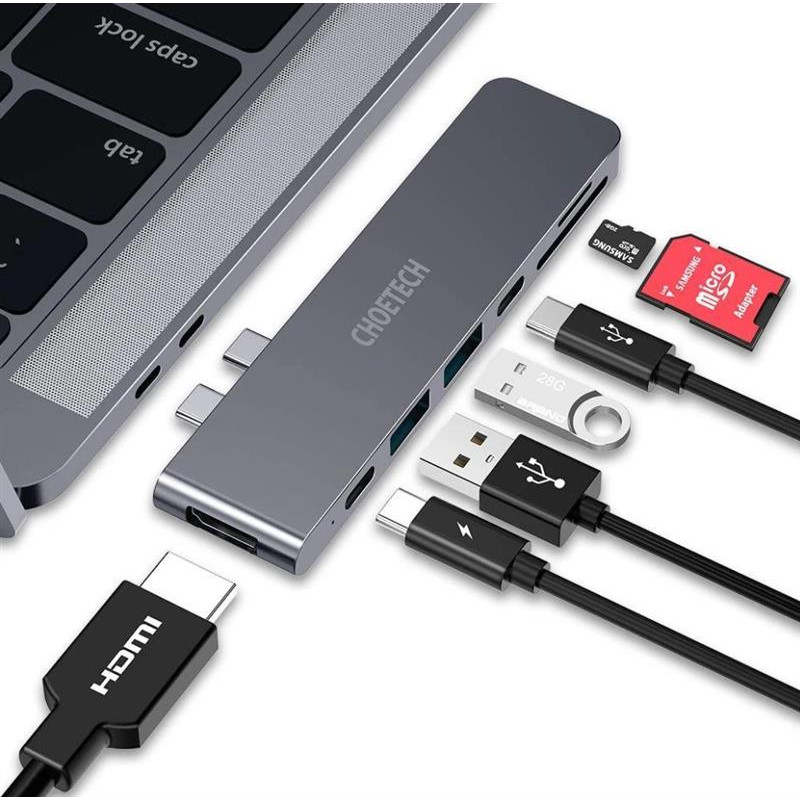 Концентратор Choetech HUB-M14 7 in 1 USB-C Multiport Adapter - фото 2
