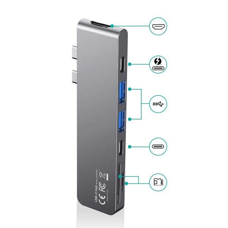 Концентратор Choetech HUB-M14 7 in 1 USB-C Multiport Adapter - фото 6