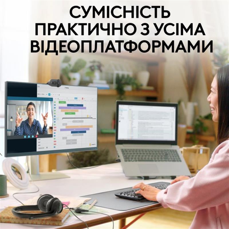 Веб-камера Logitech Brio 100 Graphite (960-001585) - фото 7