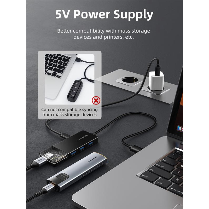 Концентратор Cabletime USB Type C - 4 Port USB 3.0, 0.15 m (CB02B) - фото 4