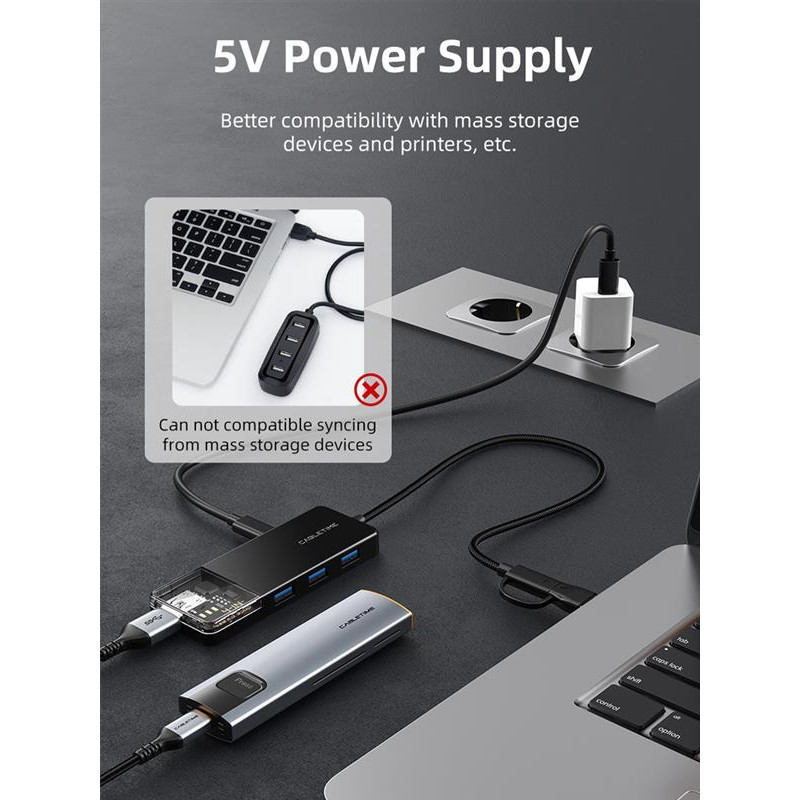 Концентратор Cabletime USB Type C - 4 Port USB 3.0, 0.15 m (CB03B) - фото 6