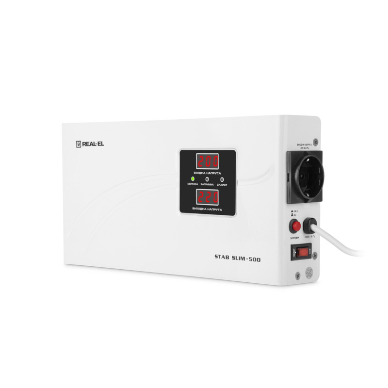 Стабілізатор REAL-EL STAB SLIM-500 White - фото 4