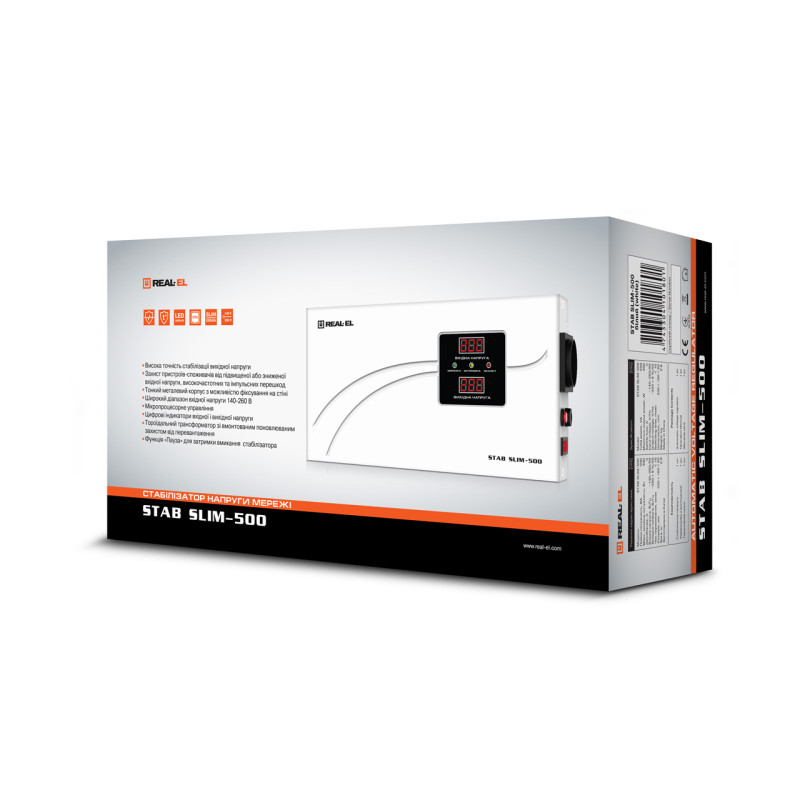 Стабілізатор REAL-EL STAB SLIM-500 White - фото 8
